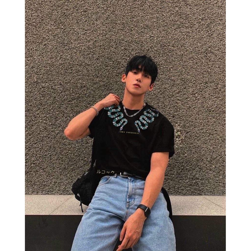 Áo Thun Nam In Hình Rắn Xanh Áo Phông Nam Ngắn Tay Cổ Tròn Chất Vải Cotton AC41 | BigBuy360 - bigbuy360.vn