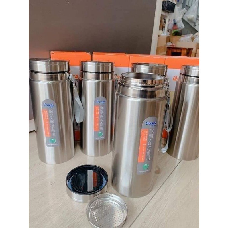 Bình nước siêu giữ nhiệt 1200ml inox 304 dày, giữ nóng, lạnh thoải mái
