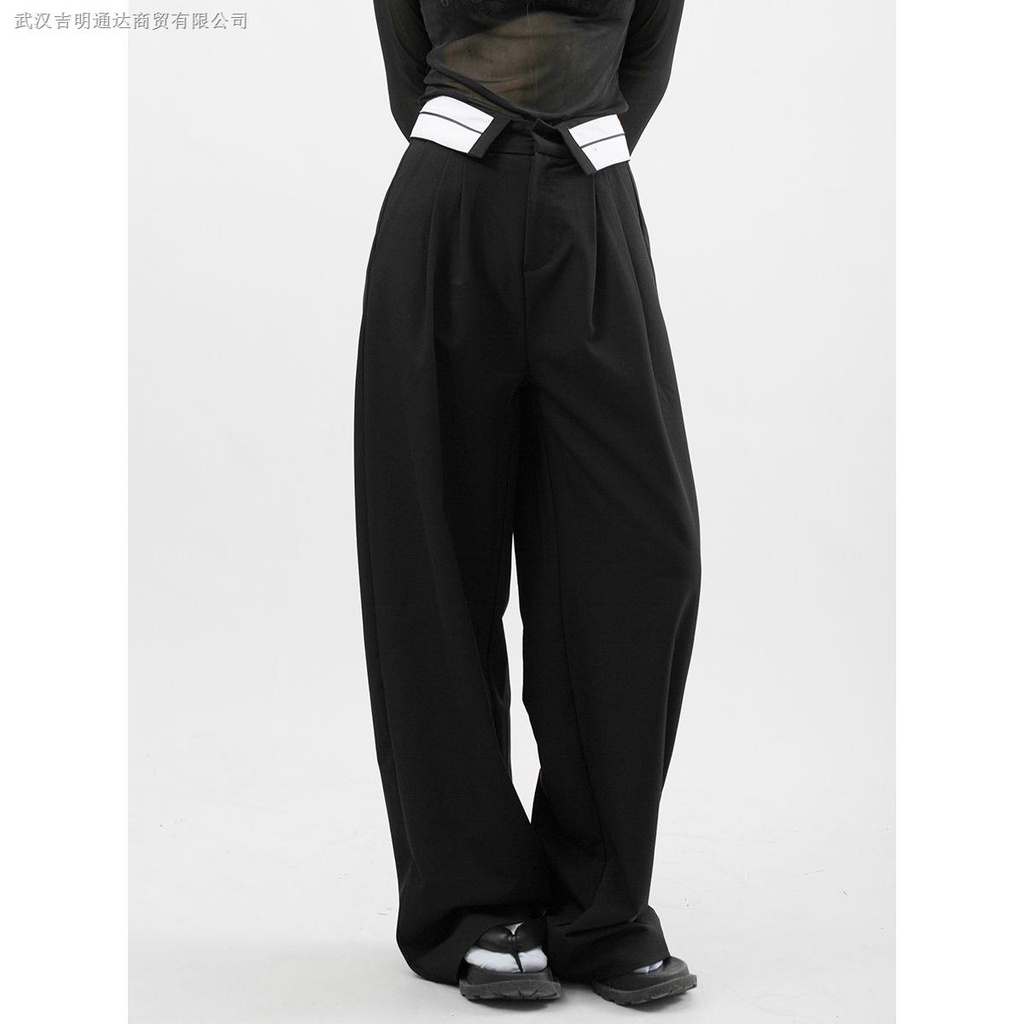 Quần Dài Ống Rộng Lưng Cao 2022 Thời Trang Xuân Thu Cho Nữ