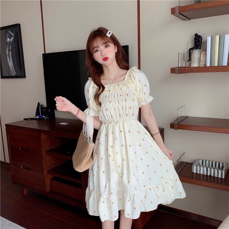 váy ulzzang nữ Đầm xòe công chúa,  mẫu đầm nữ đầm dáng xòe đẹp mặc được 2 kiểu, váy đầm nữ nhẹ nhàng nữ tính