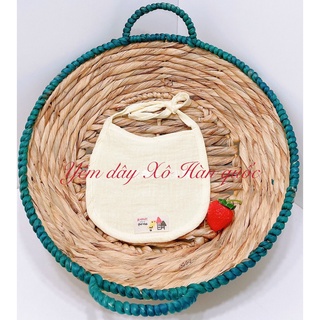 Yếm ăn dặm cho bé, Yếm dây Xô Hàn Quốc cotton 100 % Mềm Mịn 8 Lớp