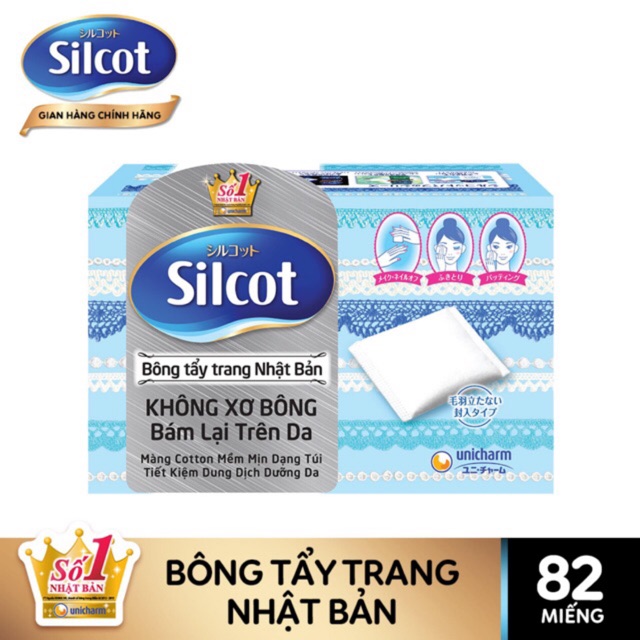 Bông tẩy trang Silcot Cotton Velvety Touch Cotton 82 Miếng