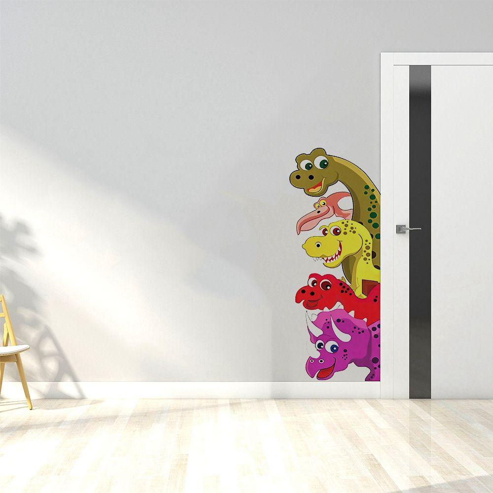 Sticker Dán Tường Họa Tiết Khủng Long Dễ Thương Bắt Mắt