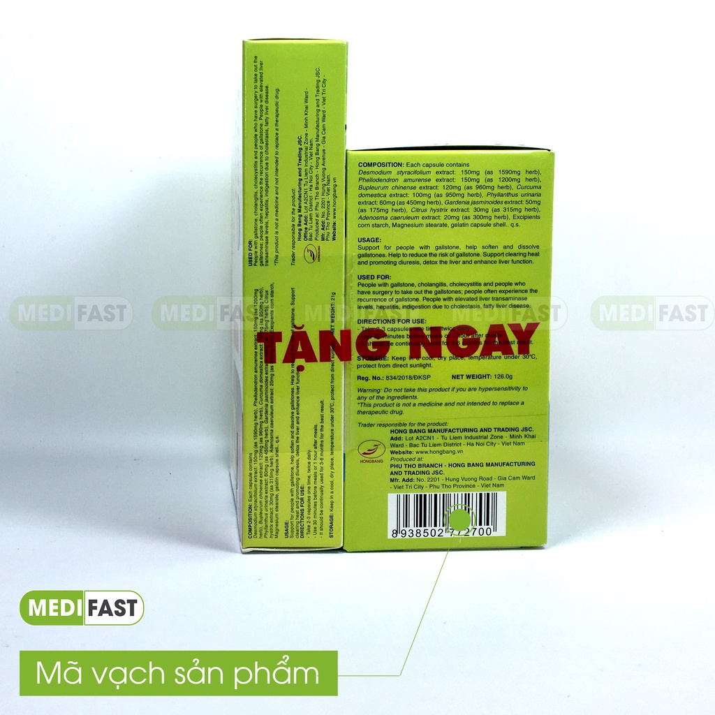Kim Đởm Khang - Hỗ trợ giảm sỏi mật, tán sỏi, mát gan an toàn hiệu quả từ thảo dược - Hộp 180 Viên tặng kèm hộp 30 viên