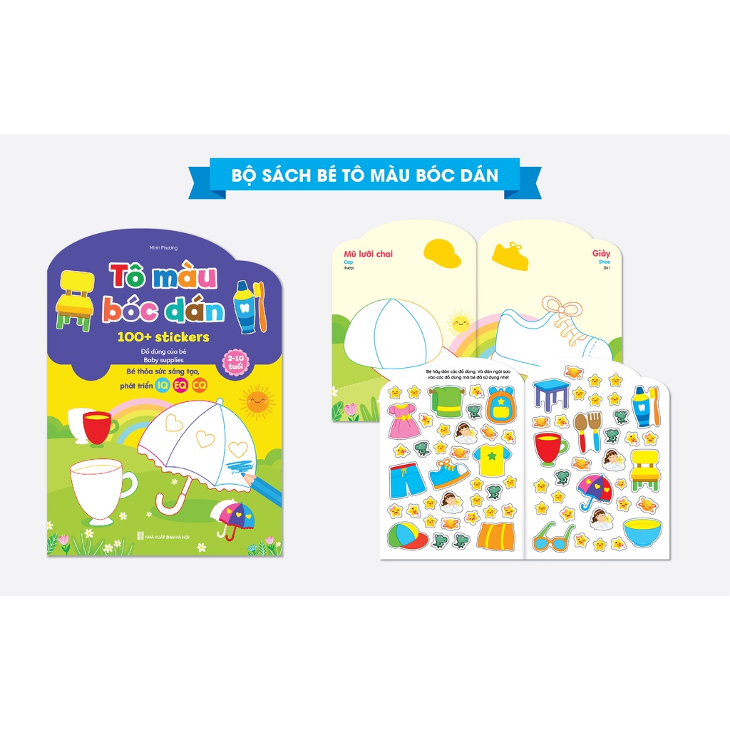 Sách - Bộ Tô Màu Bóc Dán - Bé Vừa Tô Vừa Dán Với Hơn 100 Sticker