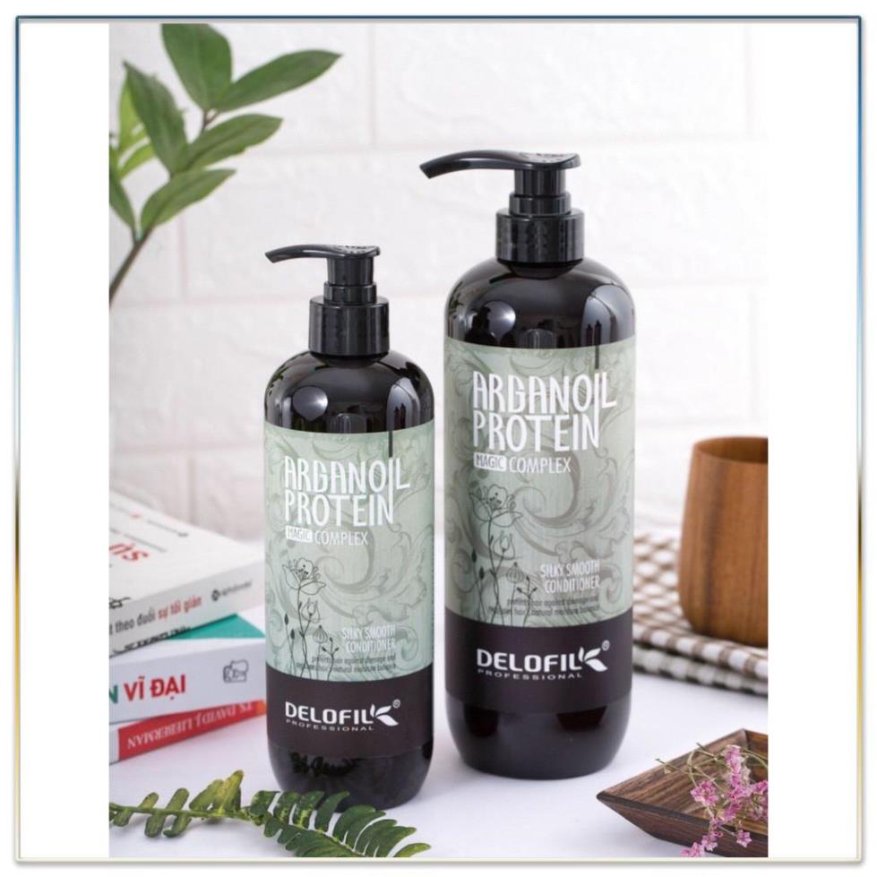 DẦU GỘI DẦU XẢ DƯỠNG ẨM PHỤC HỒI DELOFIL-MỀM MƯỢT CHỐNG GÀU Arganoil Protein 500ml
