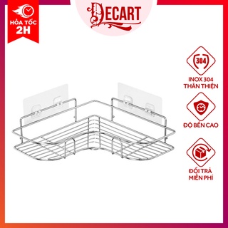 Kệ góc dán tường inox 304 decart, dán góc tường nhà tắm nhà bếp siêu chắc chắn