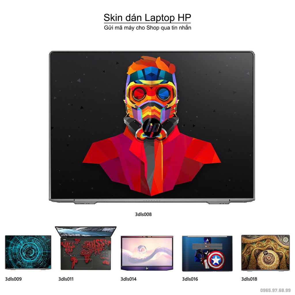 Skin dán Laptop HP in hình 3D Abstract (inbox mã máy cho Shop)