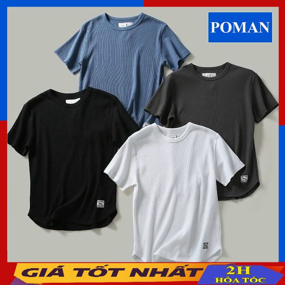 Áo phông nam ngắn tay cổ tròn chất thun cotton, Áo thun nam thể thao co dãn 4 chiều AT05