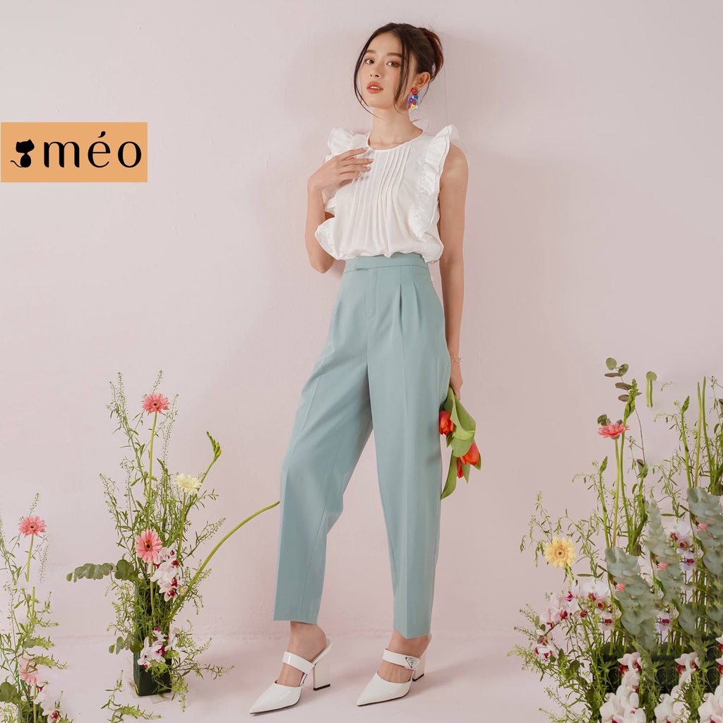 Quần baggy nữ Méo shop cạp cao ống rộng dáng đứng Tifa