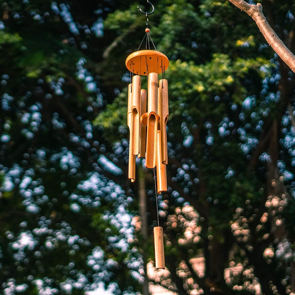 Chuông Gió 30 '' Bằng Gỗ Tre Trang Trí Nhà Cửa