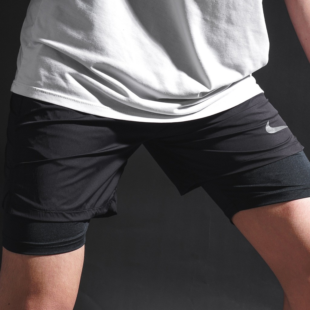 Quần short thể thao, quần gym nam 2 lớp legging cực xịn 2616