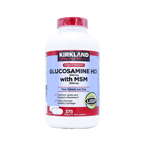 {Nhập chính hãng} Viên bổ khớp KIRKLAND Glucosamine HCL 1500mg With MSM  - Hỗ trợ tăng dịch nhầy khớp (Hộp 375 viên)