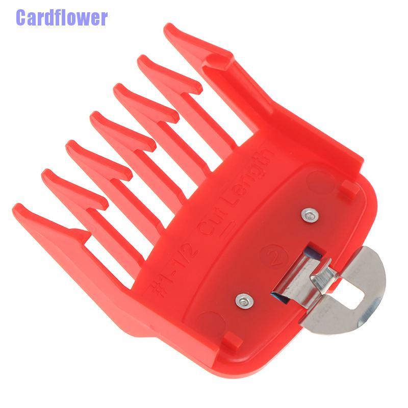 Cardflower  1.5+4.5mm Size Guide comb Red Attachment Comb Set with a Metal Holder Clipper