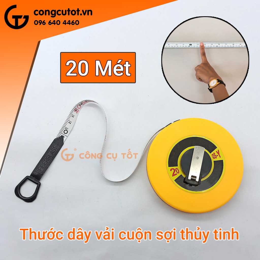 Thước dây vải sợi thủy tinh cuộn 20m