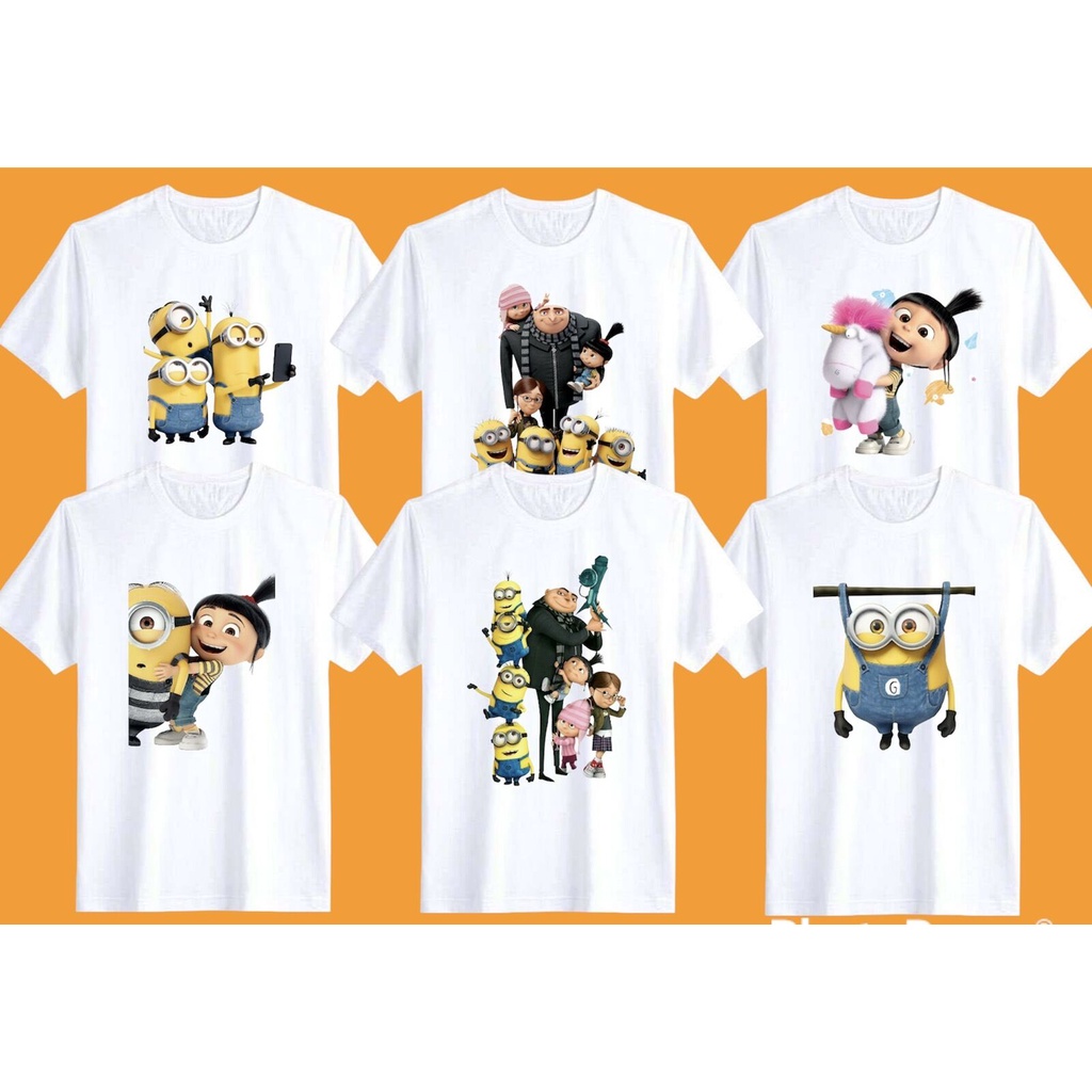 Áo Thun In Hình Minion Dễ Thương Cho Bé 3-13 Tuổi