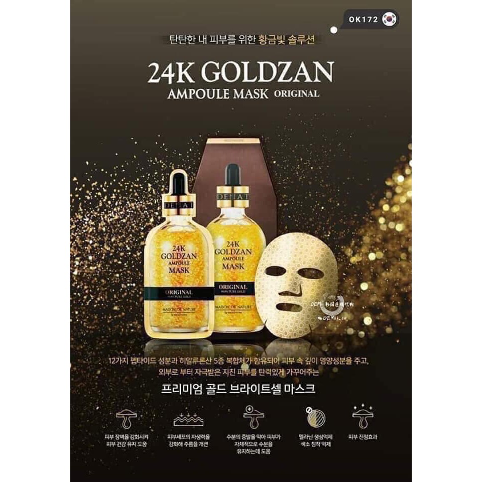 HỘP 10 MIẾNG MẶT NẠ VÀNG 24K GOLDZAN CHỐNG LÃO HÓA