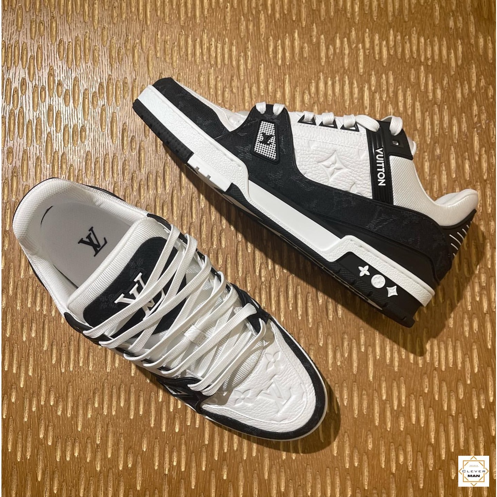 Giày Thể Thao LV Trainer White Black White Đen Trắng Cực Phong Cách Cho Cả Nam Và Nữ Clever Man Store