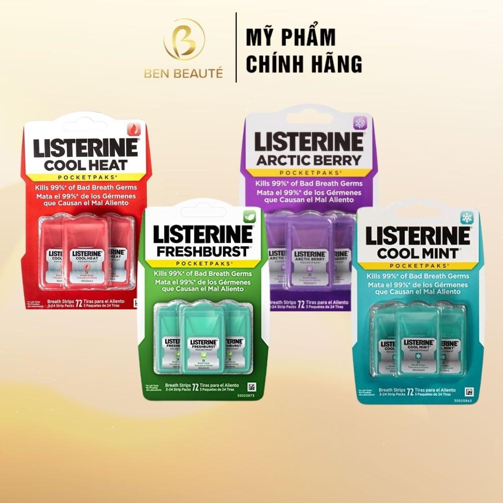 Miếng Ngậm Thơm Miệng Listerine Vĩ 3 Hộp 72 Miếng [Hàng Mỹ]