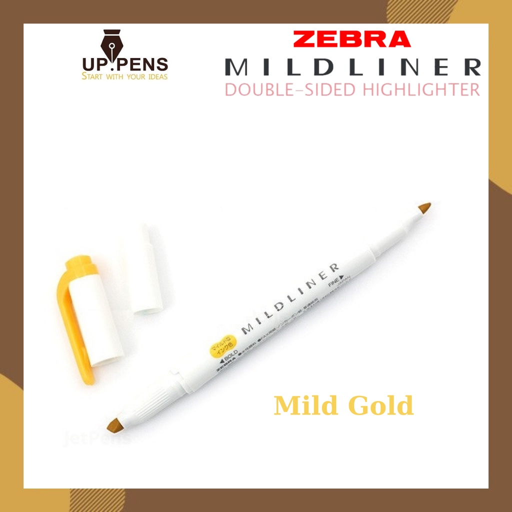 Bút đánh dấu hai đầu Zebra Mildliner Double-Sided Highlighter – Fine/Bold – Màu vàng đồng (Mild Gold)