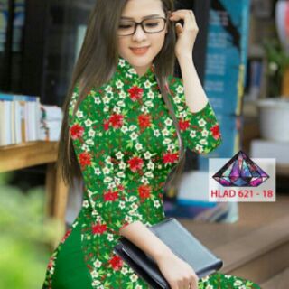 Vải áo dài hoa đầy áo