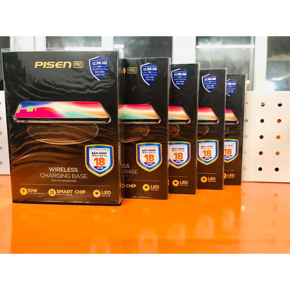 [Mã ELMALL300 giảm 7% đơn 500K] Sạc nhanh không dây PISEN Pro Wireless Charging Base - Quick Charge - Hàng chính hãng
