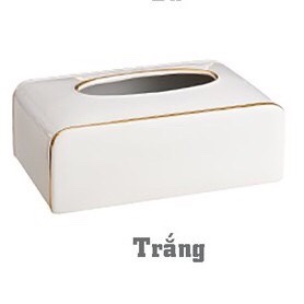 Hộp đựng giấy ăn HCN bằng sứ màu xanh/trắng