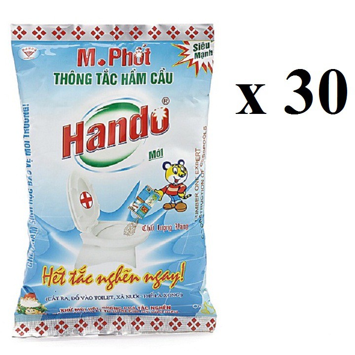 Bộ 30 gói bột thông tác hầm cầu M.Phốt 300g