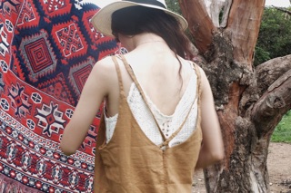 Váy hai dây thô đũi ( chỉ còn nâu)