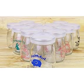 [GIÁ HỦY DIỆT] Hũ thủy tinh ? Lọ thủy tinh làm sữa chua có nắp 100ml có họa tiết