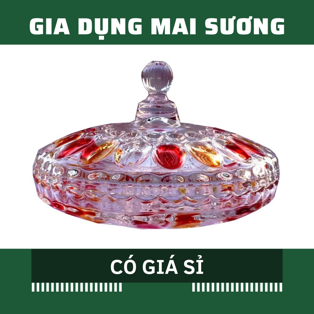 [Giá Sỉ] Khay Mứt Thủy tinh Pha Lê 3 Ngăn