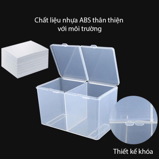 Hộp đựng giấy lau gel 2 ngăn, hộp nhựa đựng giấy lau gel nail Jeliva