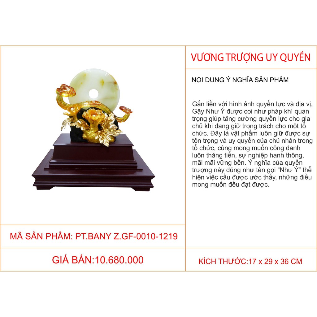 Quà tặng phong thủy mạ vàng Vương Trượng Uy Quyền DOJI PT.BANY Z.GF-0010-1219 mang lại thăng tiến, sự nghiệp hanh thông