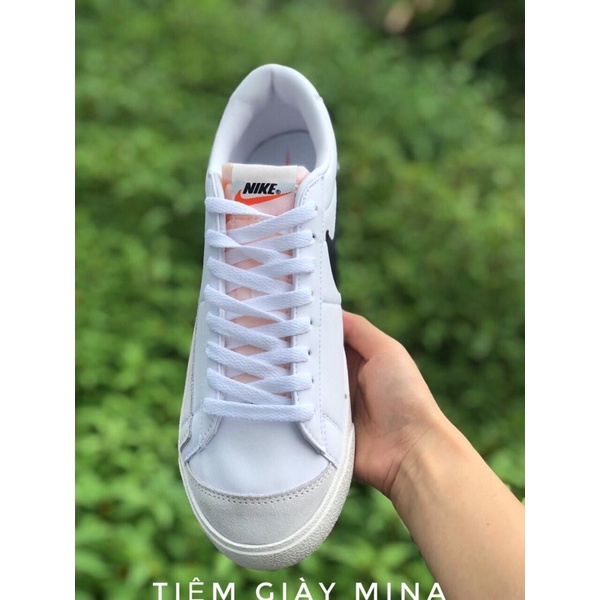 Giày Sneaker Nike Blazer Low Platform On Feet, Thể Thao Nam Nữ Cổ Thấp Nike Blazer Low 77 Vintage White Black Đẹp Chất