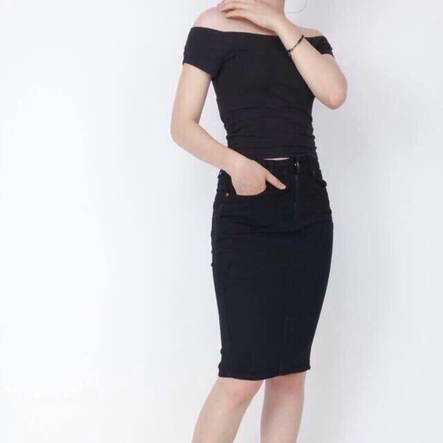 Bigsize Chân váy jean đen VGD18