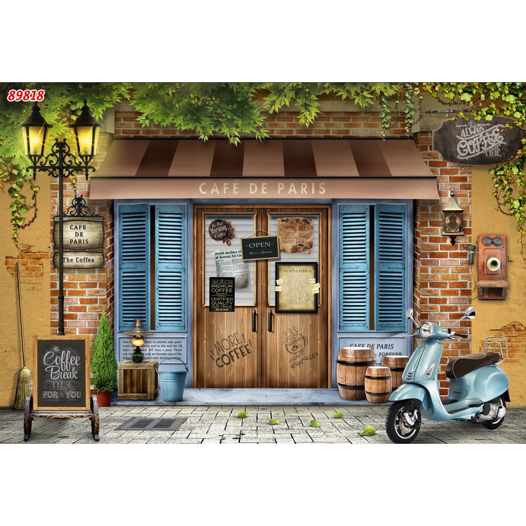 Tranh dán tường vải lụa 3D giành cho Trà chanh in theo kích thước yêu cầu – Không giới hạn kích thước