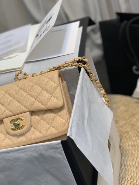 Túi Classic 20 siêu cấp màu nude