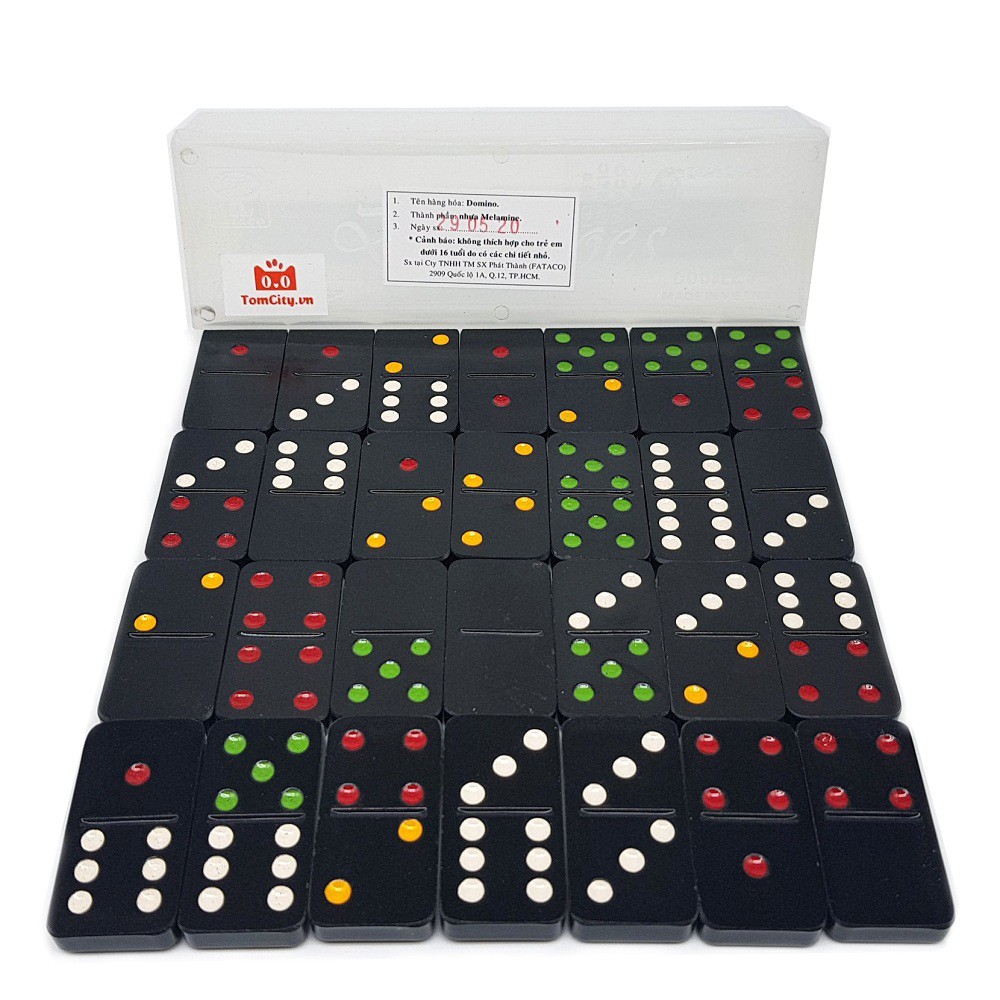 Cờ Domino Đen Cao Cấp hộp nhựa