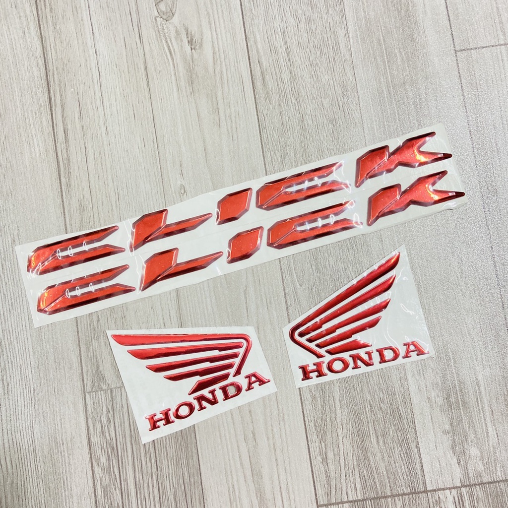 Combo chữ Click và cánh chim honda nhựa dẻo đủ màu như zin