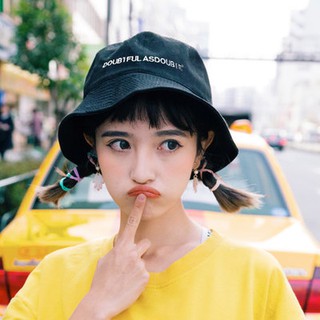 Mũ nón bucket vành nhỏ thêu chữ cá tính nhiều màu