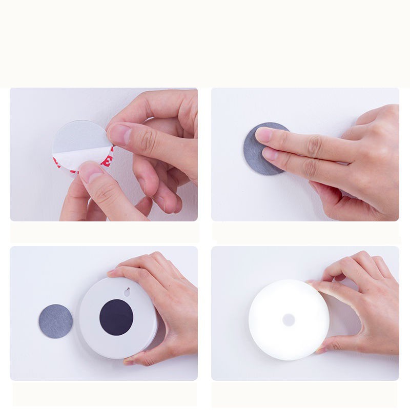 Đèn Led Tròn Cảm Ứng Chuyển Động Kèm Sạc USB Cao Cấp Gắn Tủ Quần Áo/Hành Lang/Cầu Thang/Phòng Ngủ Tiện Lợi, Tự Động Tắt