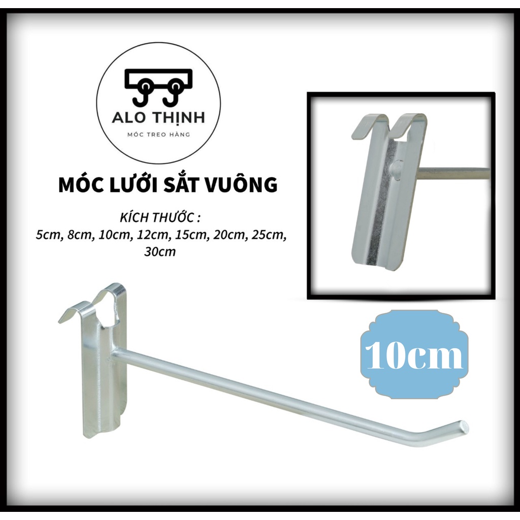 Móc treo lưới sắt vuông 10cm - Móc treo hàng siêu thị 10cm
