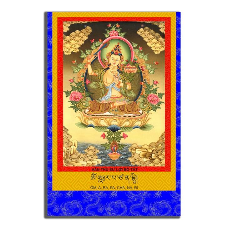 Tranh Văn Thù Sư Lợi Bồ Tát tranh thangka Tây Tạng VST-41, tranh thờ phật