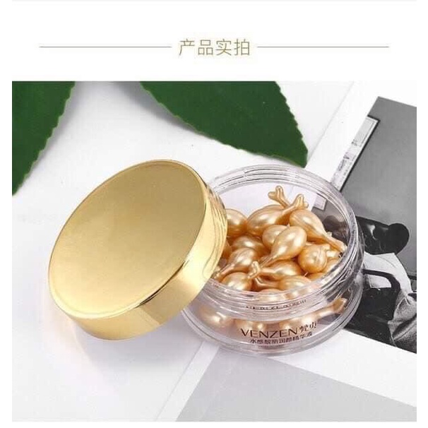 Venzen Tinh chất Hyaluronic Acid dạng viên nang dưỡng ẩm thu nhỏ lỗ chân lông nuôi dưỡng và phục hồi làn da