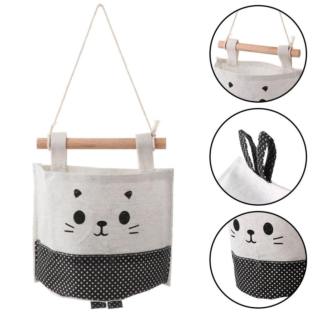 Túi Vải Lanh Cotton Sức Chứa Lớn Đựng Đồ Gắn Tường Tiết Kiệm Không Gian