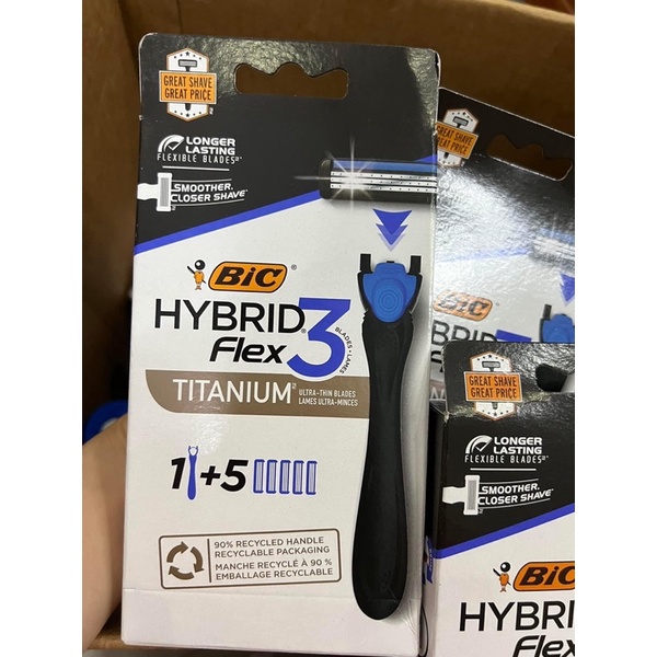 Dao cạo râu BIC Hybrid Flex 4 - 1 cán dao + 5 lưỡi dao
