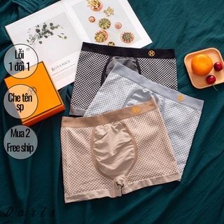  Hộp 3 quần lót sịp nam cotton caro thông hơi freesize co giãn 4 chiều H Boxer - Doris.fashion 