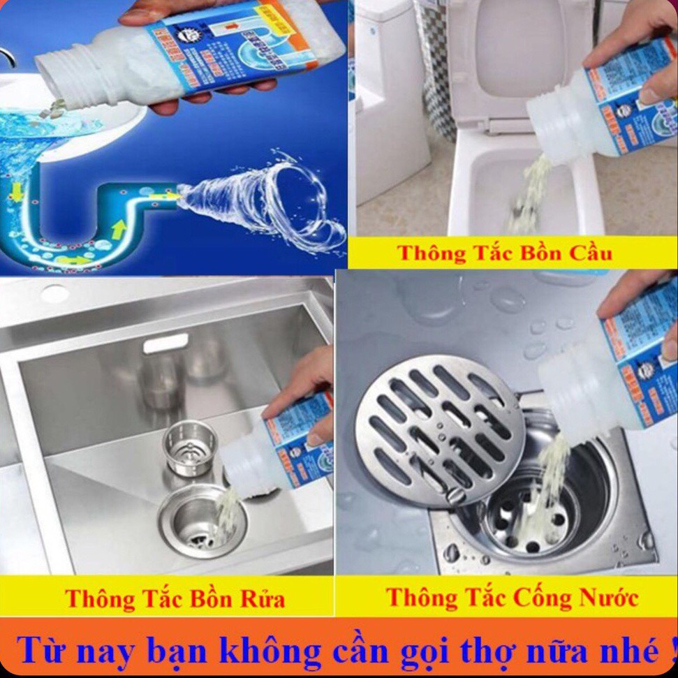 Bột thông tắc cống thần thánh đa năng xử lý triệt để cặn bã, thất thải