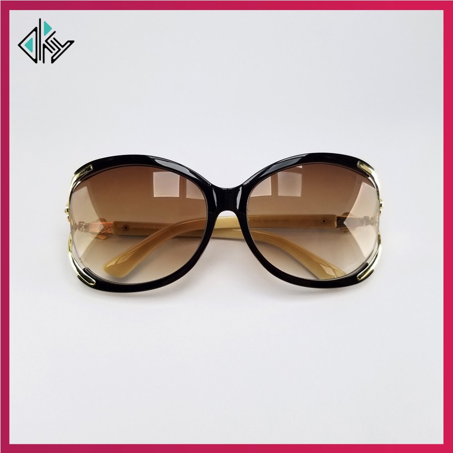 Mắt kính mát nữ Full box hộp hiệu 858 màu khói, nâu. Tròng kính ôm mắt chống bụi, chống nắng, tia UV. | BigBuy360 - bigbuy360.vn