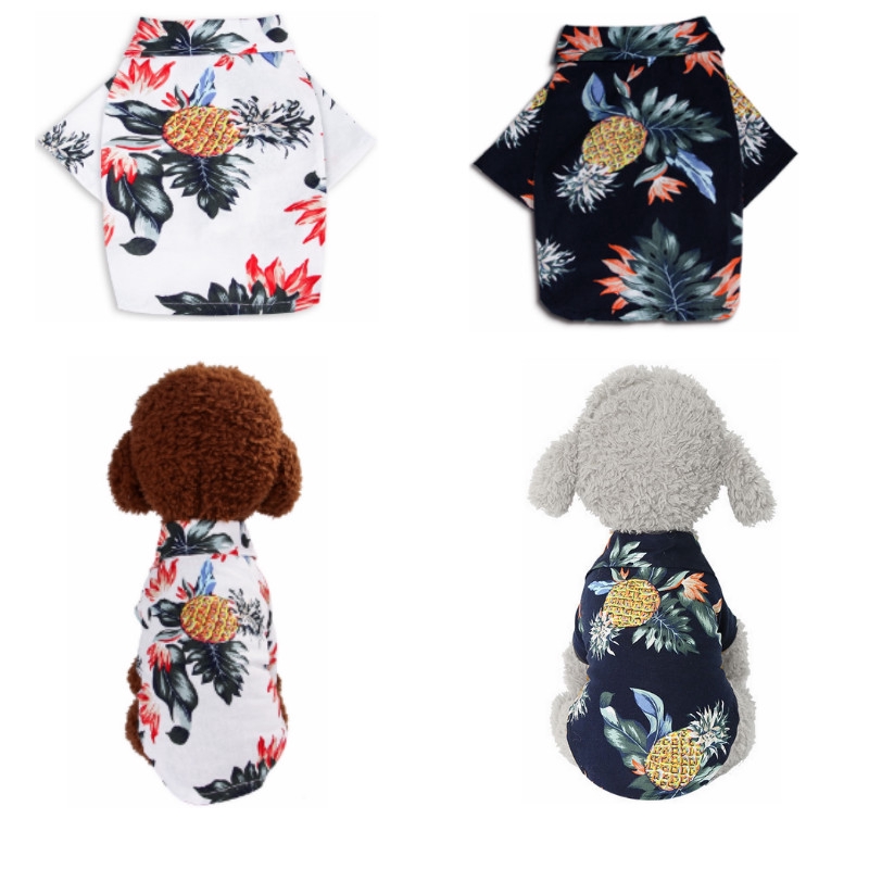 Áo cotton in hình phong cách Hawaii cho thú cưng